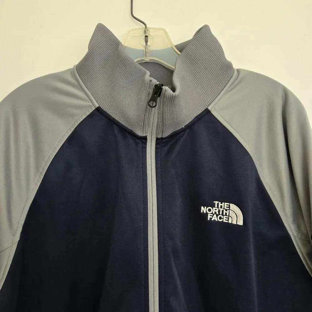 The North Face Men Track Jacket Full Zip Activewear Gray Zip Pockets XL
